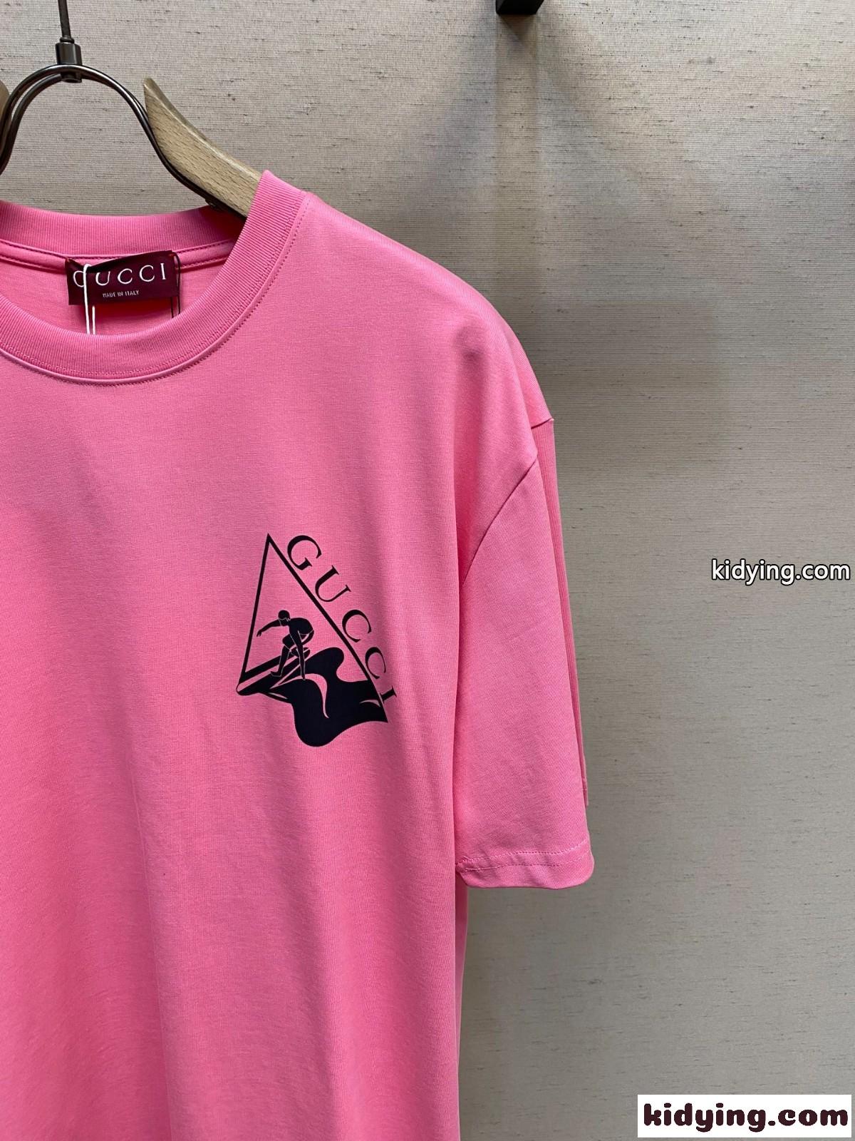 おしゃれ プリント 半袖Tシャツ グッチ Tシャツ コピー クルーネック-2