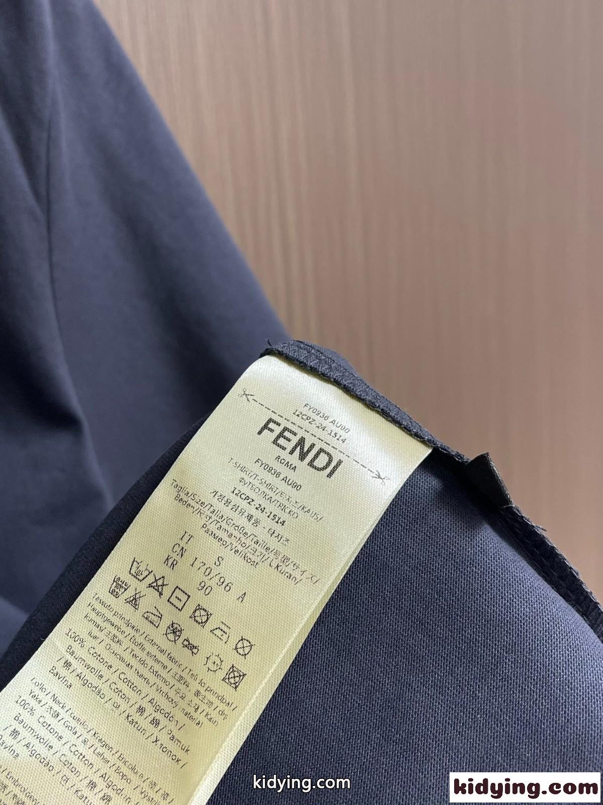コットン 半袖クルーネックTシャツ フェンディ Tシャツ コピー カジュアル-3