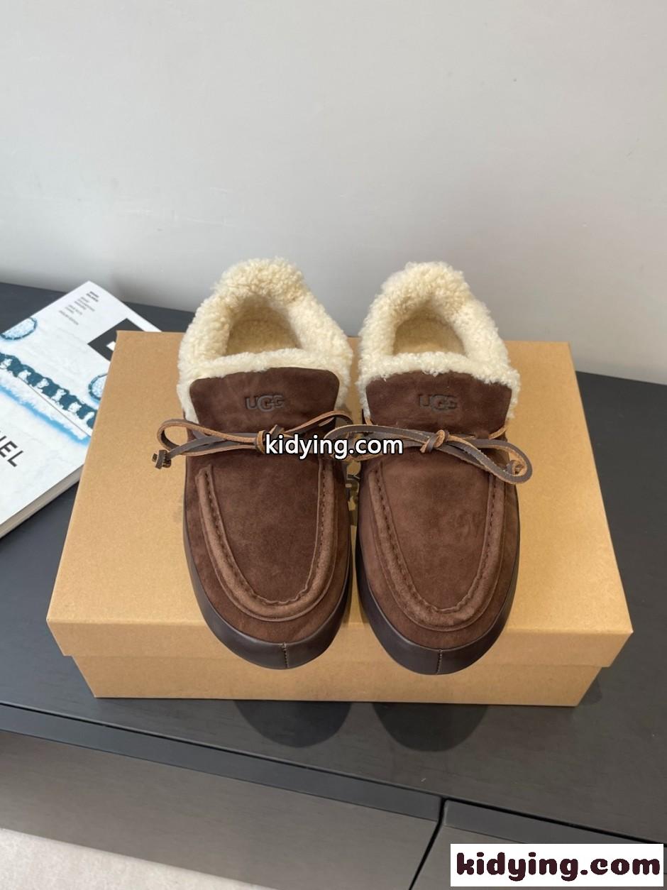 UGG アグ スーパーコピー 大人気 ムートンモカシン スリッポン ダークブラウン-2