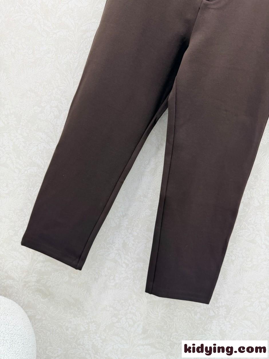 シンプル 上品 テーパードパンツ プラダ パンツ 偽物 レディース ダークブラウン-3