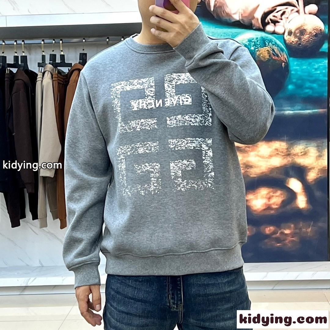 秋冬 裏起毛 ロゴ スウェットシャツ ジバンシィ Tシャツ コピー 合わせやすい グレー-1