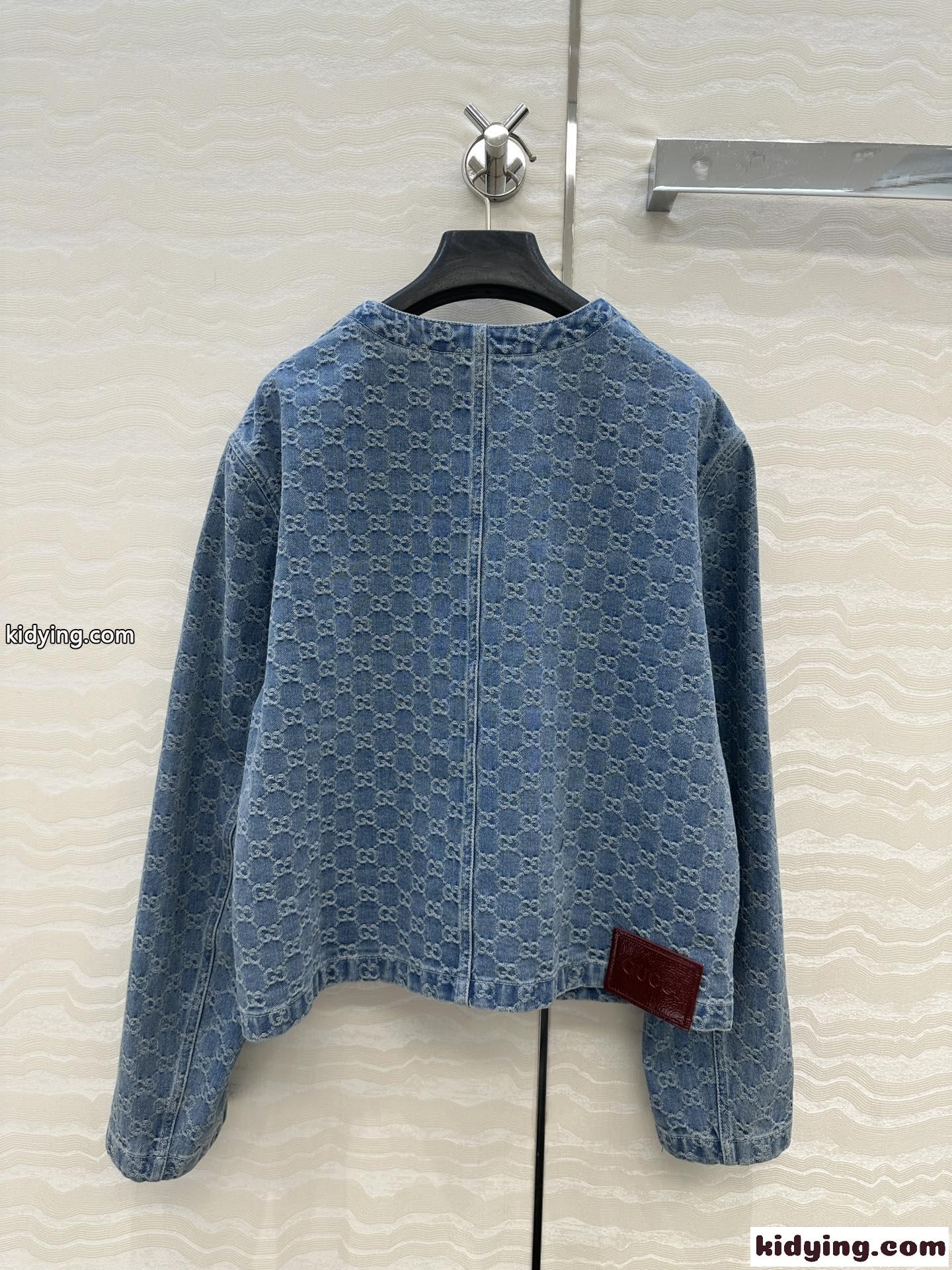 上品 カジュアル ノーカラー デニムジャケット グッチ ジャケット コピー レディース-4