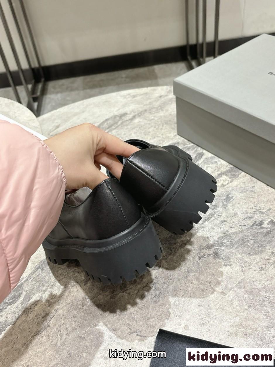 人気 厚底 ダービーシューズ バレンシアガ スーパーコピー ブラック-3