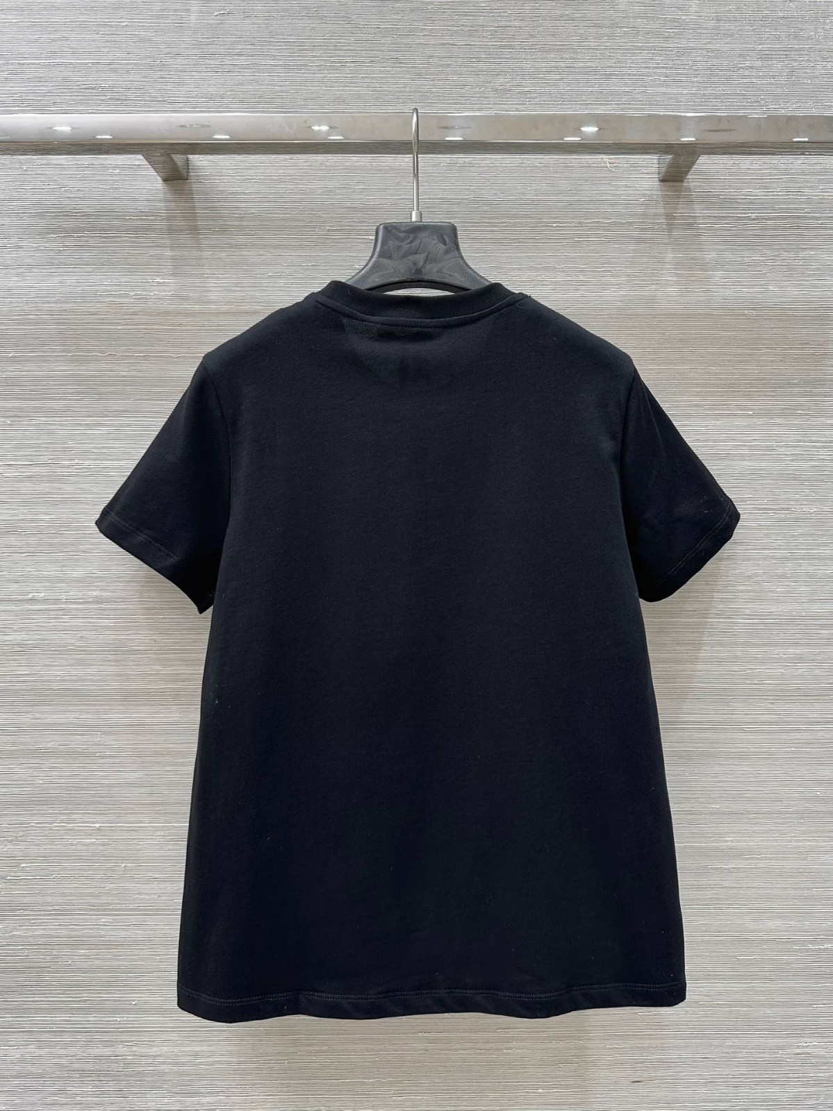 シンプル ハート ロゴ刺繍 モンクレール Tシャツ 偽物 コットン 半袖Tシャツ ブラック-4