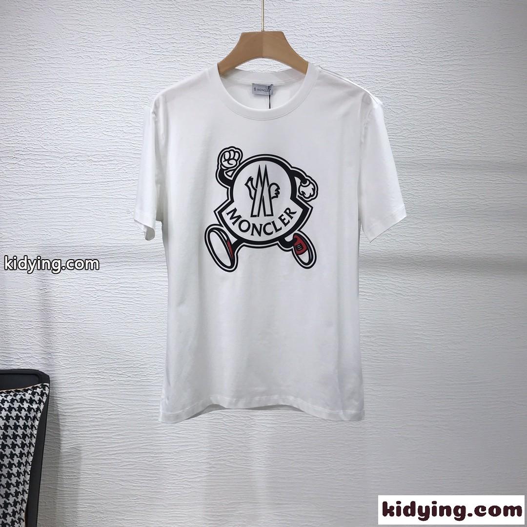 可愛い カジュアル ロゴプリント モンクレール Tシャツ コピー コットン 半袖 トップス-2