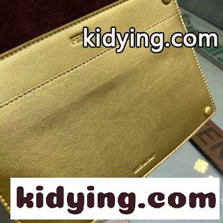 ​Iconic Peekaboo ISeeU中号手袋 コウジ革の材質 フェンディ バッグ 流行り コピー 両側に古典的なツイストロックが飾られている-3