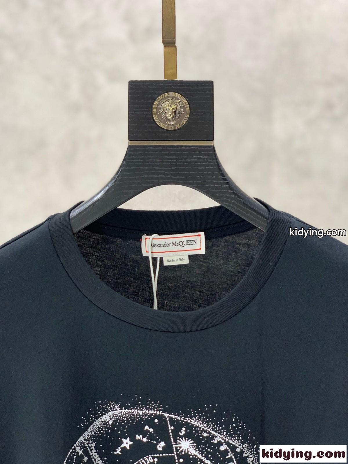 おしゃれ スカル コットン 半袖Tシャツ アレキサンダー・マックイーン Tシャツ コピー メンズ-1