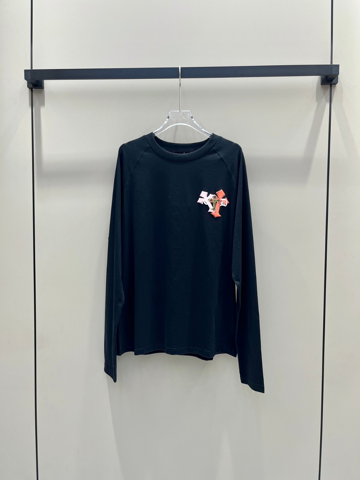 クロムハーツ Tシャツ コピー シンプル おしゃれ クルーネック ロゴ 長袖Tシャツ-1