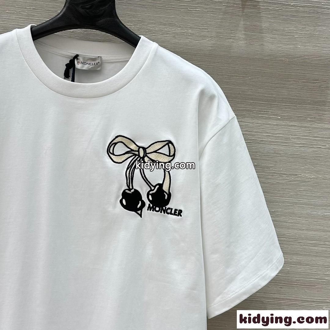 カジュアル おしゃれ モンクレール Tシャツ コピー コットン クルーネック ホワイト-1