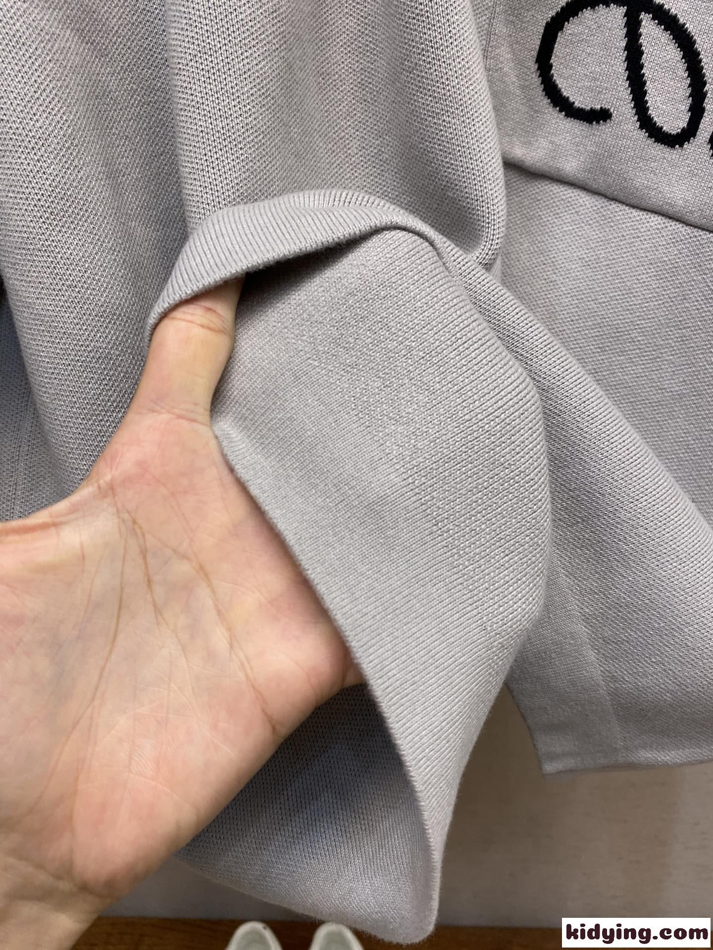 コットンブレンド ニット トップス ロエベ セーター コピー プルオーバー グレー-3