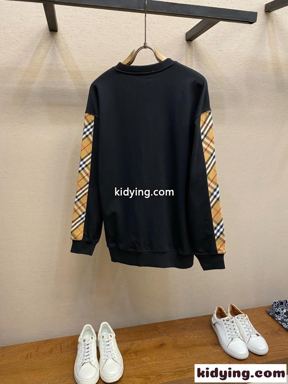 スタイリッシュ コットン スウェットシャツ バーバリー Tシャツ 偽物 ブラック-1