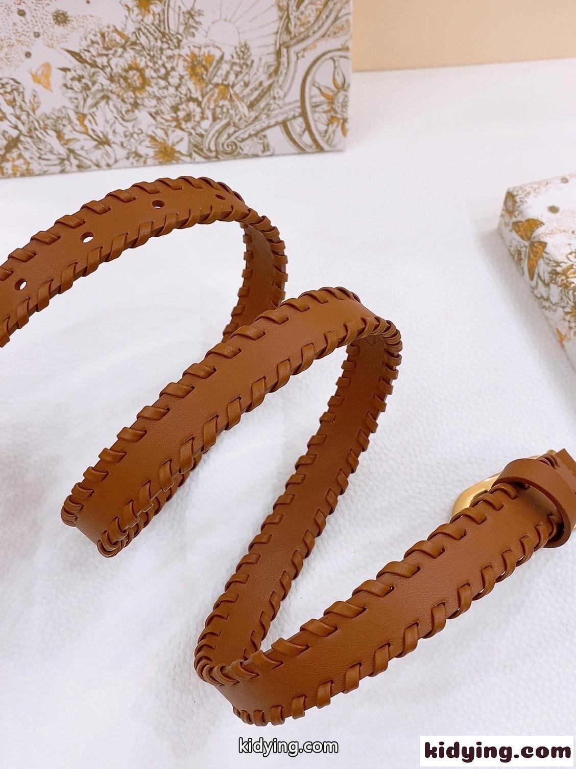 お洒落 20mm 合わせやすい Saddle ベルト クリスチャン・ディオール コピー ブラウン-5