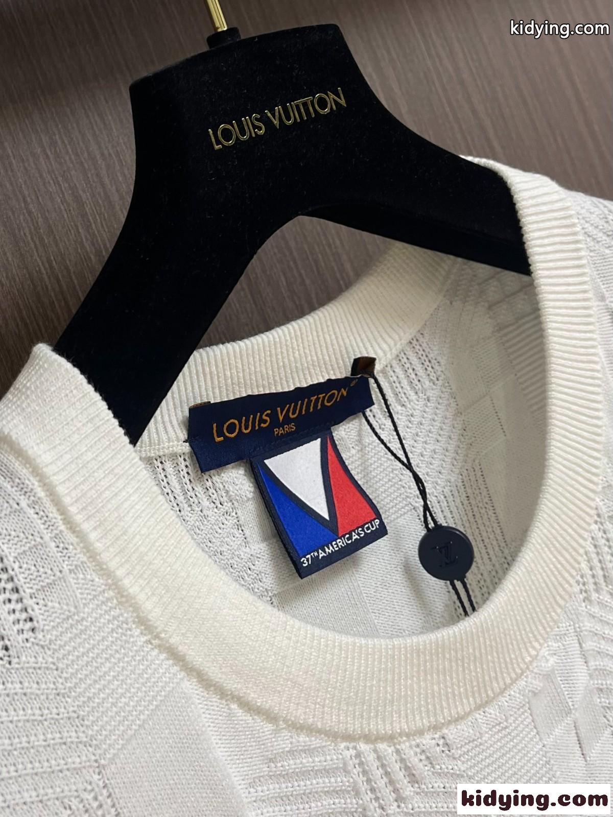 ダミエジャカードショートスリーブコットンクルーネック ルイヴィトン Tシャツ コピー-2