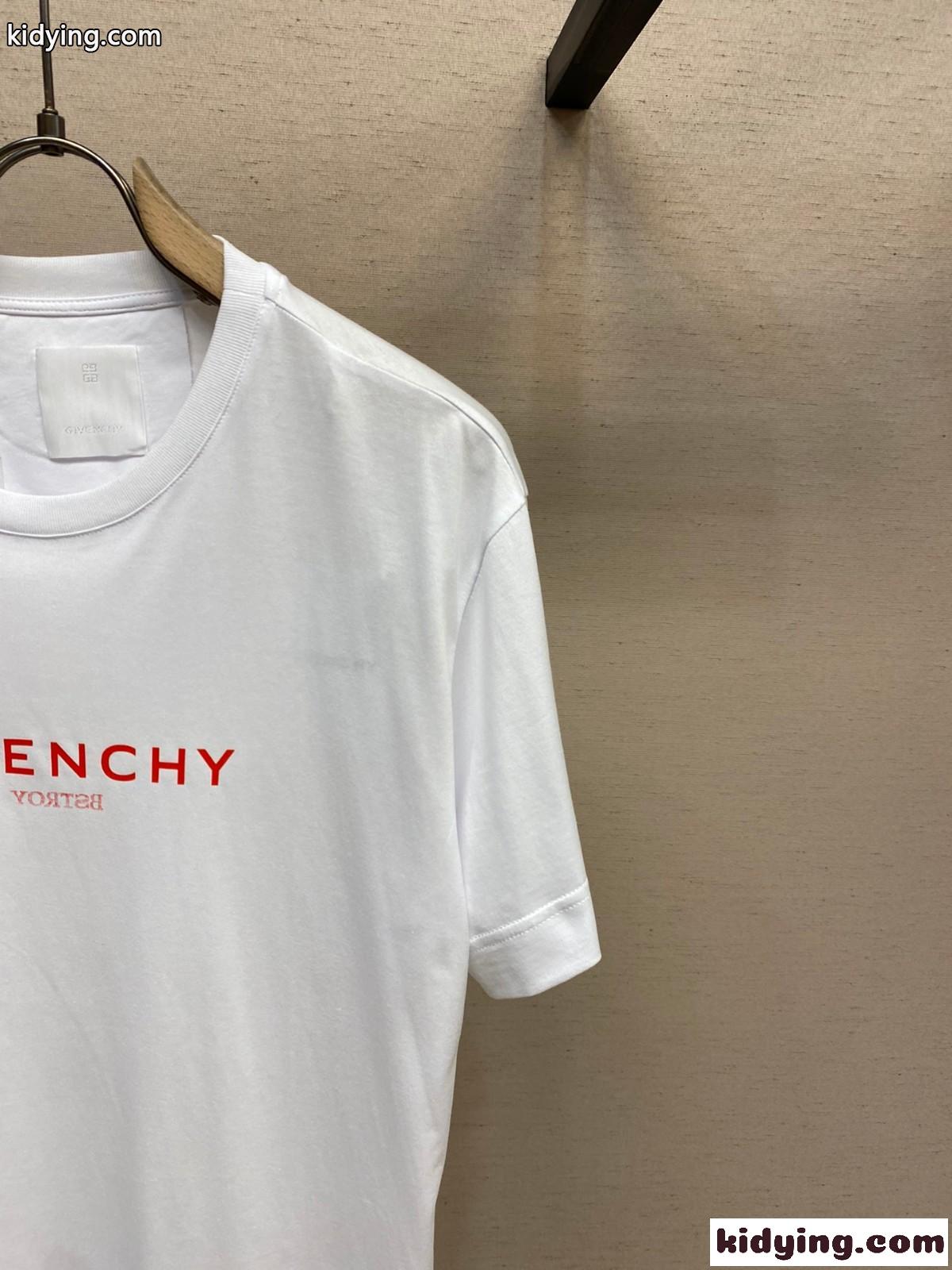 ジバンシィ Tシャツ コピー シンプル ロゴ プリント クルーネック 半袖 トップス-2