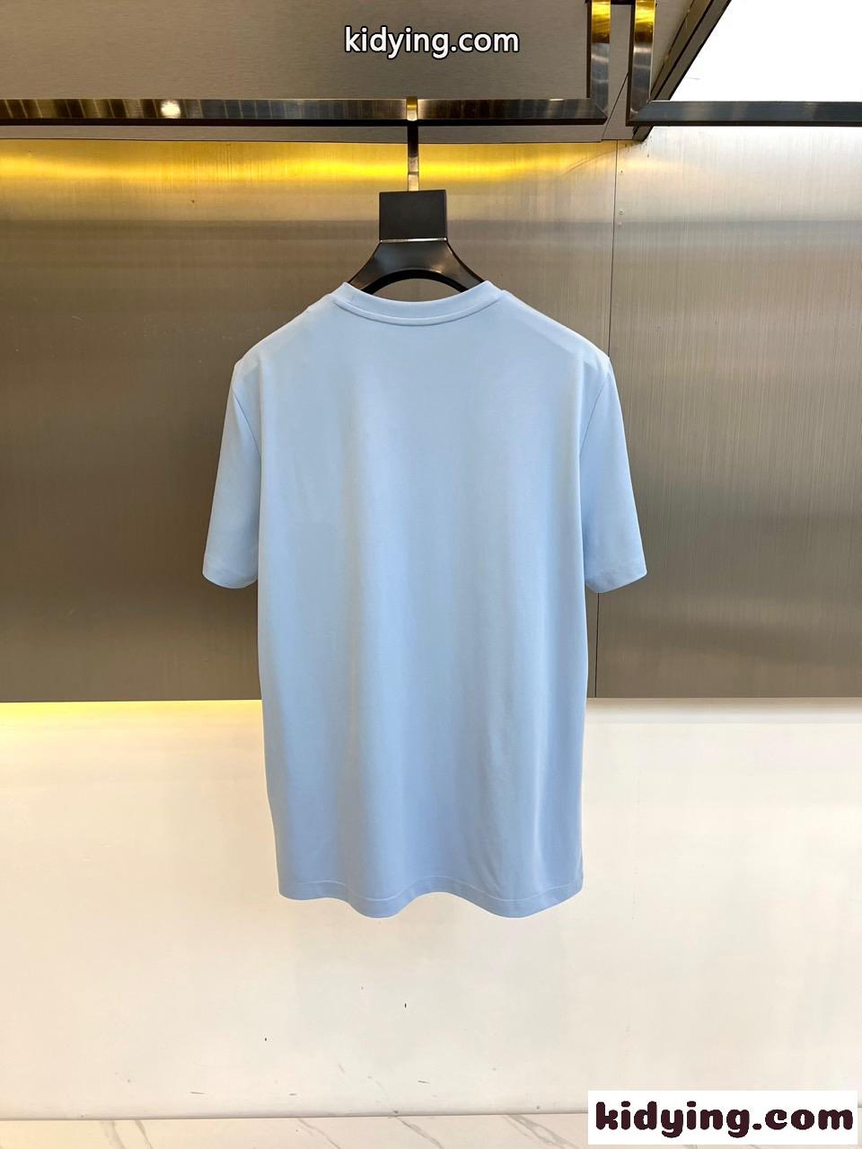 シンプル クリスチャン・ディオール Tシャツ コピー クルーネック 半袖Tシャツ ライトブルー-3