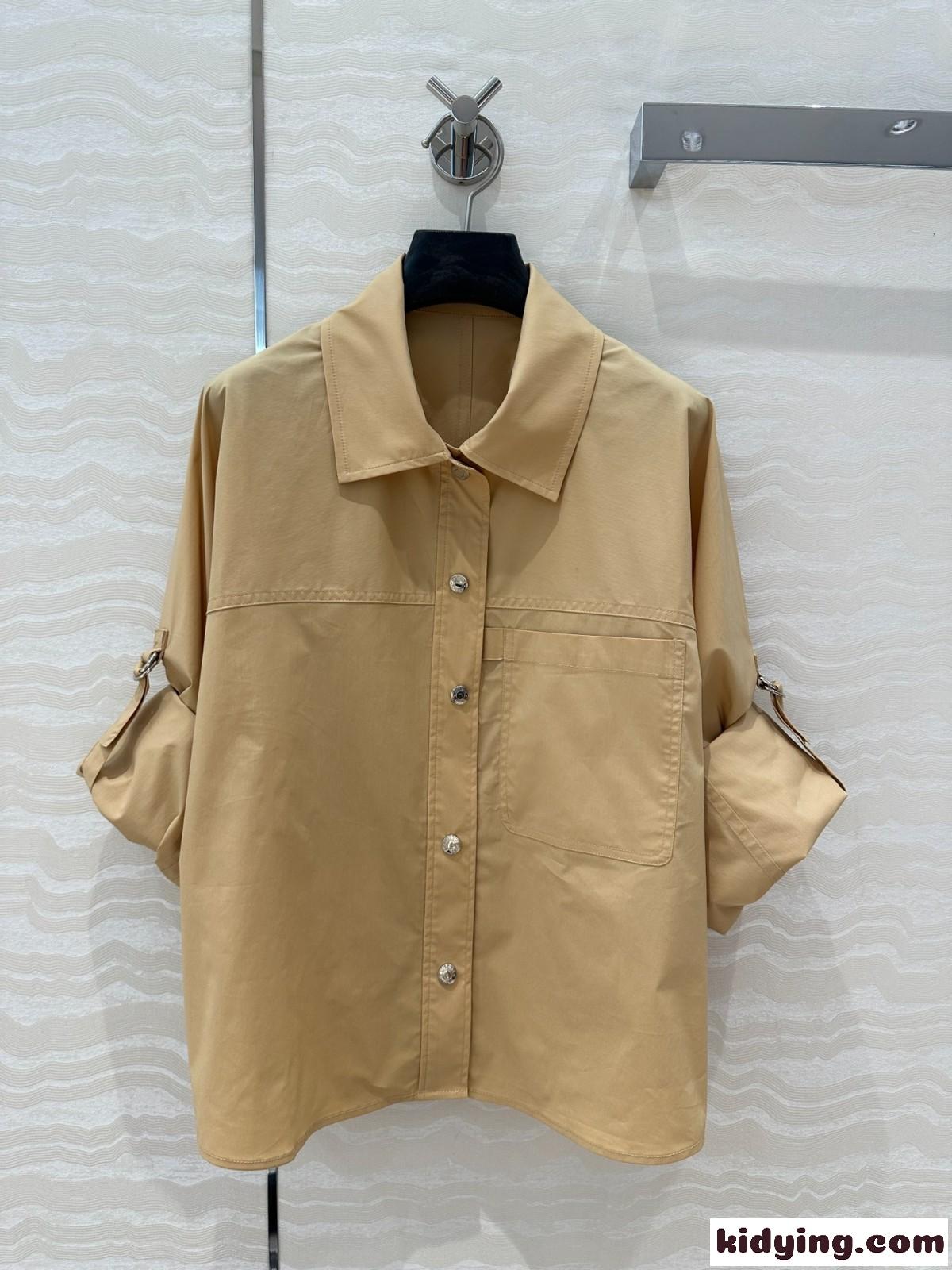 カジュアル 合わせやすい コットンシャツ エルメス シャツ コピー ベージュ-1