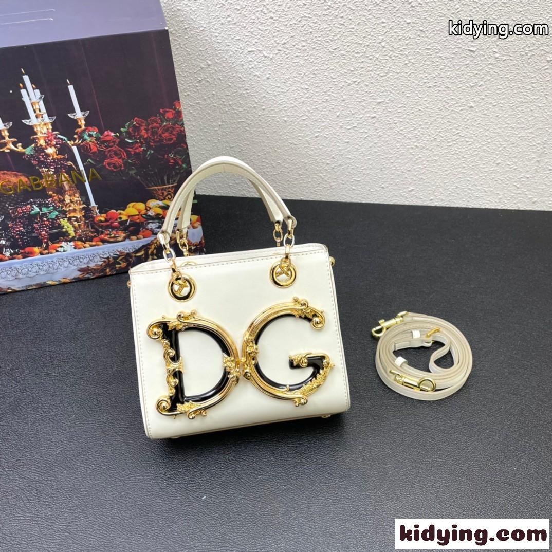 DG GIRLS バッグ スモール カーフスキン ドルチェ&ガッバーナ バッグ コピー ハンドバッグ ホワイト-0