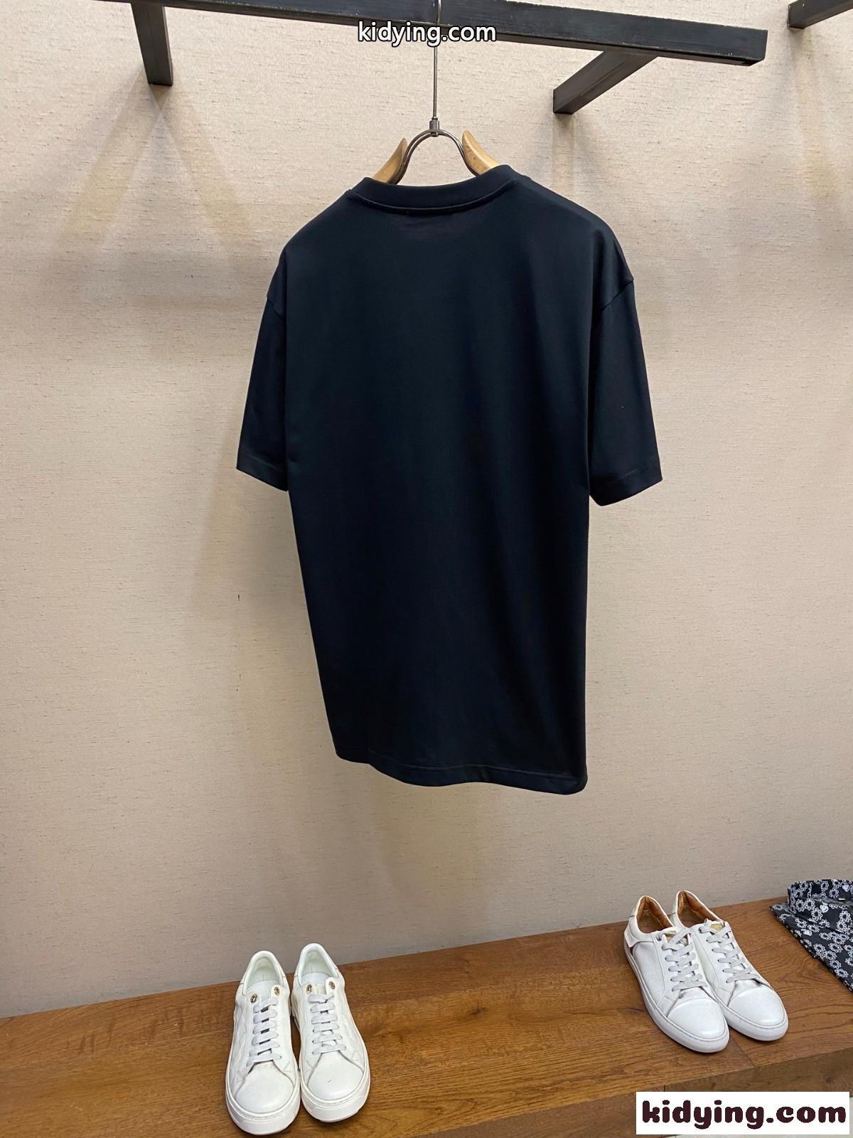 洗練された ロゴ入り 半袖Tシャツ ジバンシィ Tシャツ コピー コットン ブラック-1