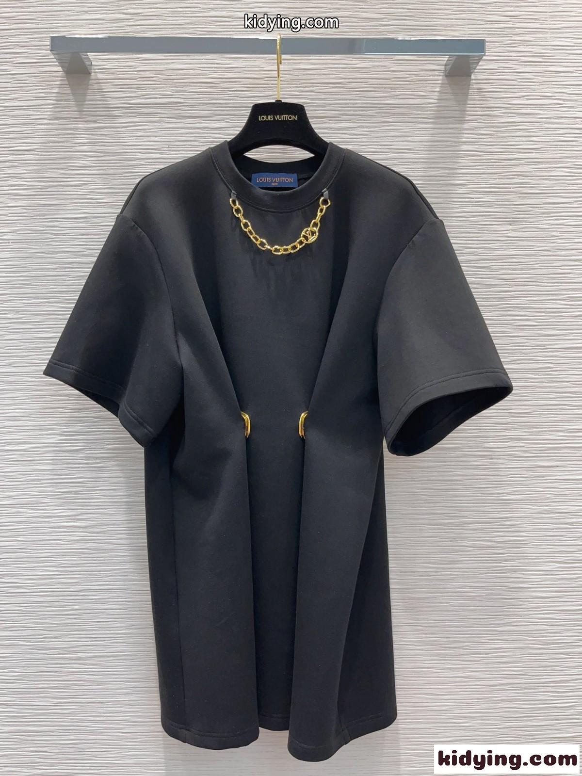 ジャイアントスナップボタンTシャツドレス ルイヴィトン ワンピース コピー レディース-2