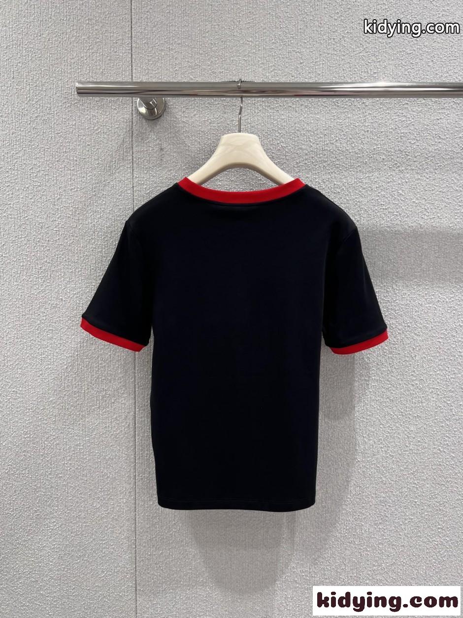 スタイリッシュ スクリプトロゴ リンガーTシャツ グッチ Tシャツ コピー ブラック-2