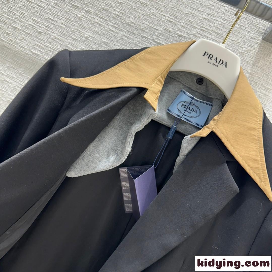 エレガント シングルブレスト ロングコート プラダ ジャケット スーパーコピー-1