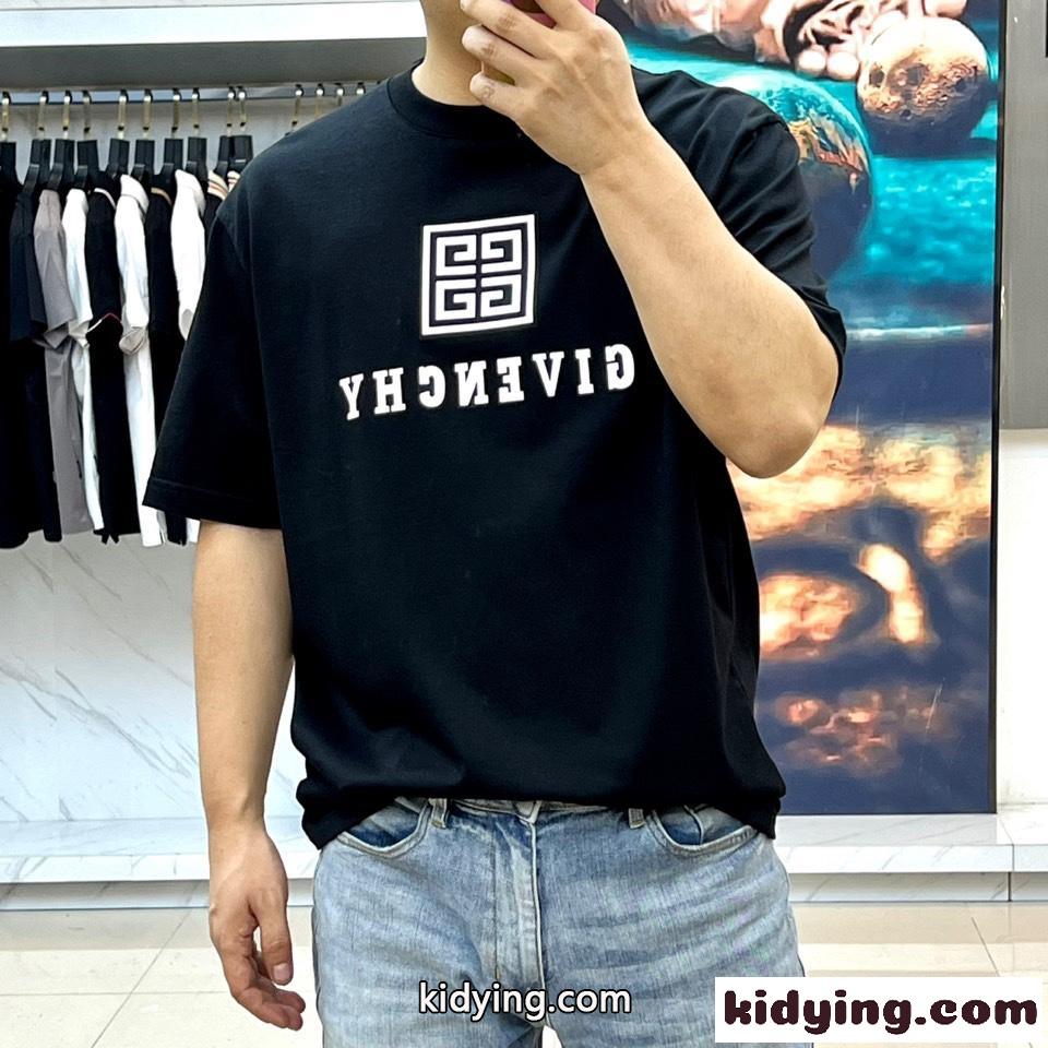 おしゃれ ロゴ 半袖Tシャツ ジバンシィ Tシャツ 偽物 クルーネック ブラック-2