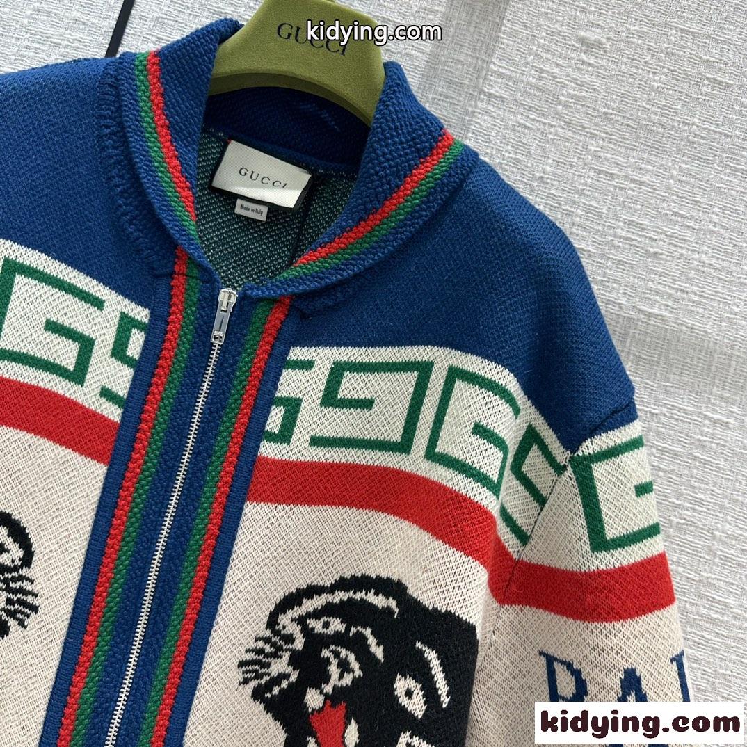 PALACE×GUCCI 人気 コラボ ジャガード ニット グッチ カーディガン コピー 長袖 カジュアル-2