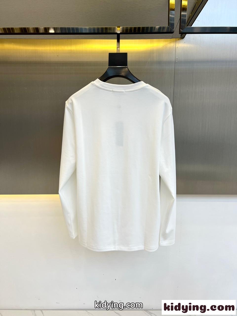 シンプル ロゴプリント ヴェルサーチェ Tシャツ コピー 長袖Tシャツ ホワイト-4