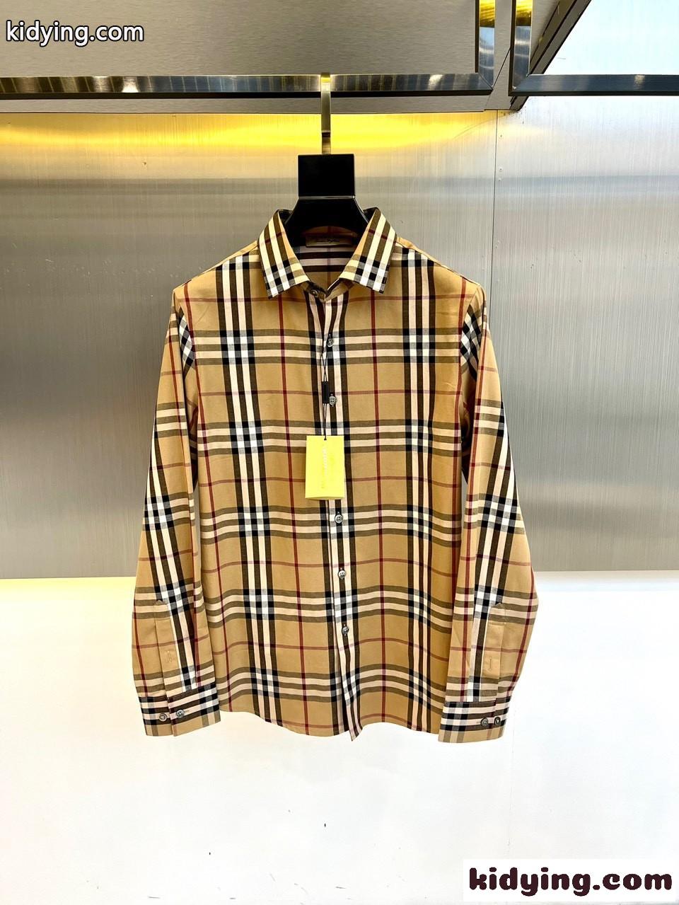 定番 コットン チェックシャツ バーバリー シャツ コピー ロングスリーブ-0