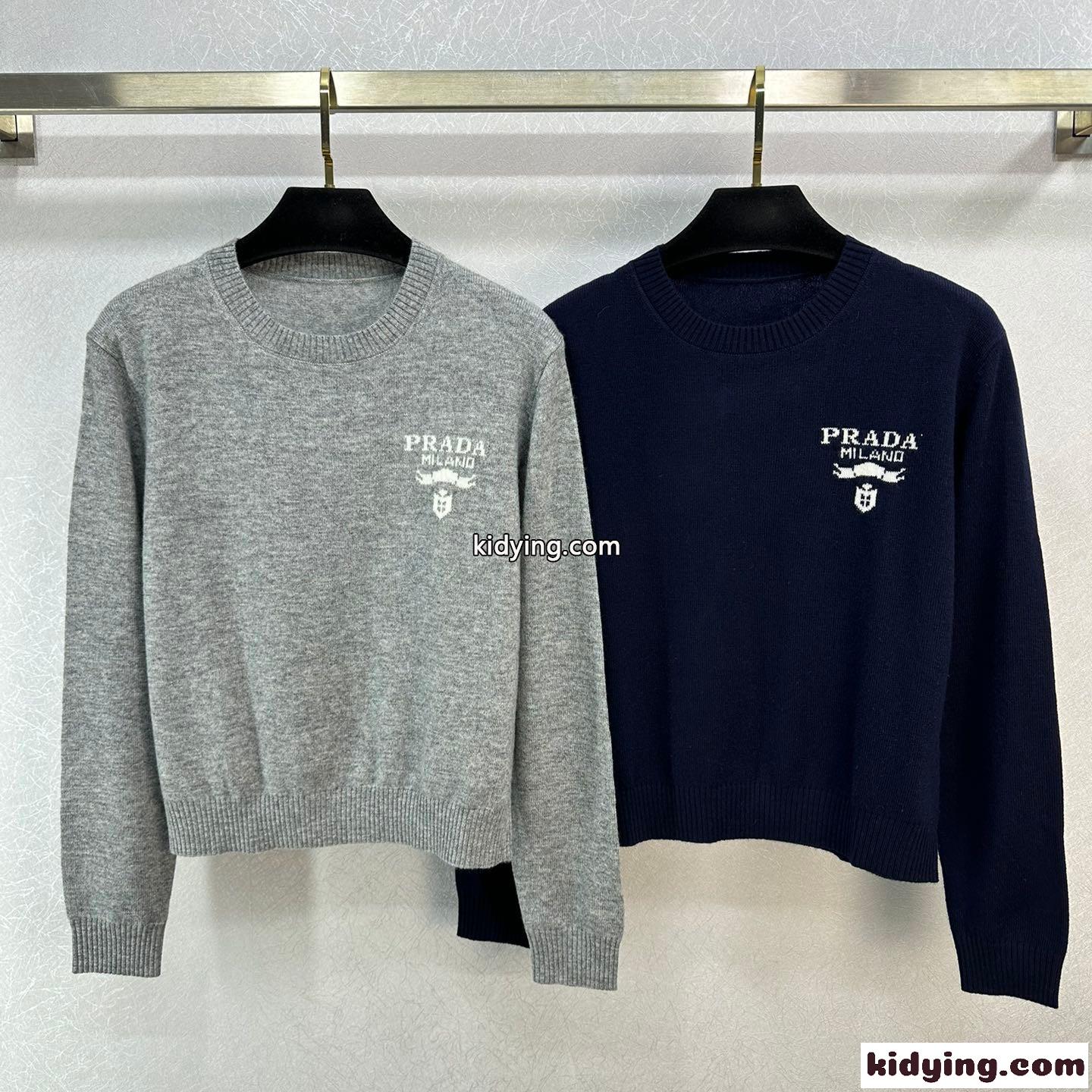 定番 人気 カシミヤ＆ウール クルーネック プラダ セーター コピー レディース-1