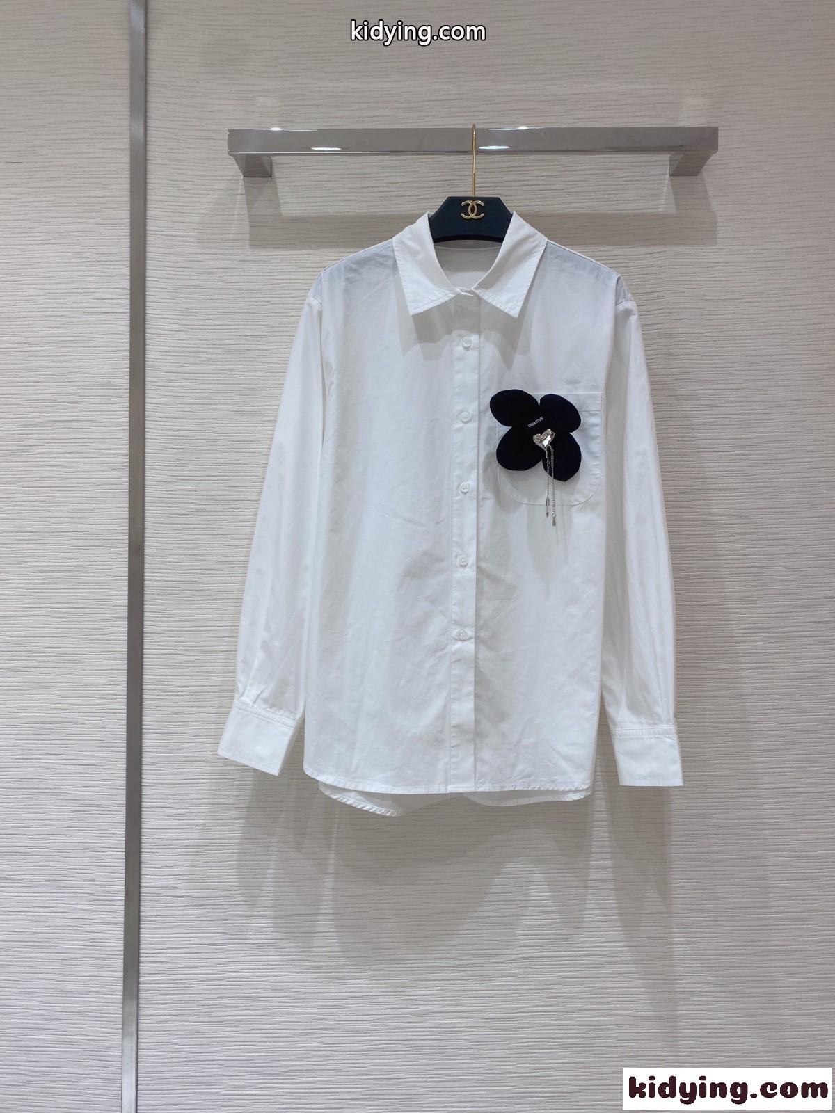 カジュアル おしゃれ 定番 合わせやすい ミュウミュウ シャツ コピー 長袖 レディース ファッション トップス ホワイト-1