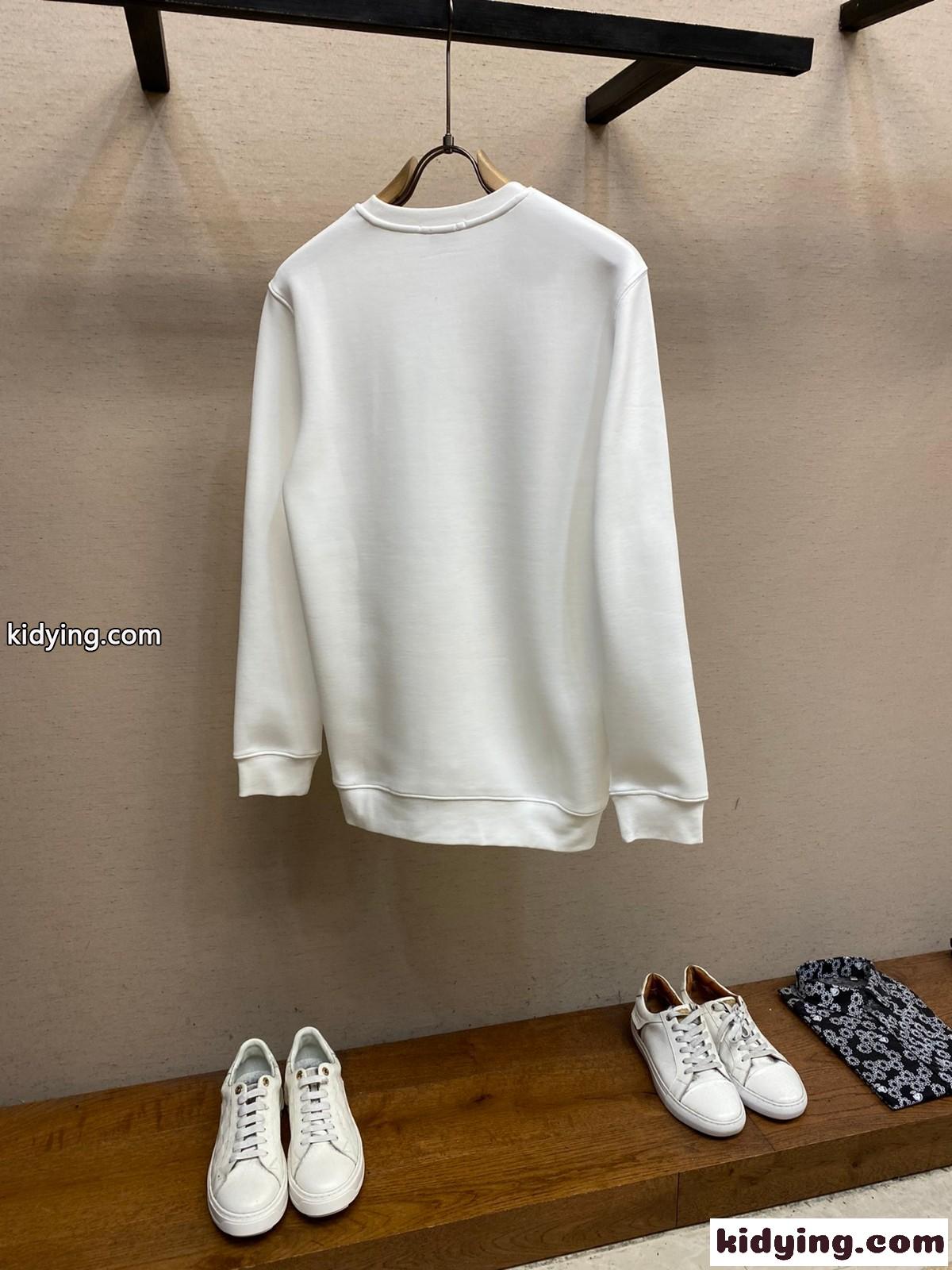 シンプル ロゴ クルーネック スウェットシャツ ヴェルサーチェ Tシャツ コピー コットン-1