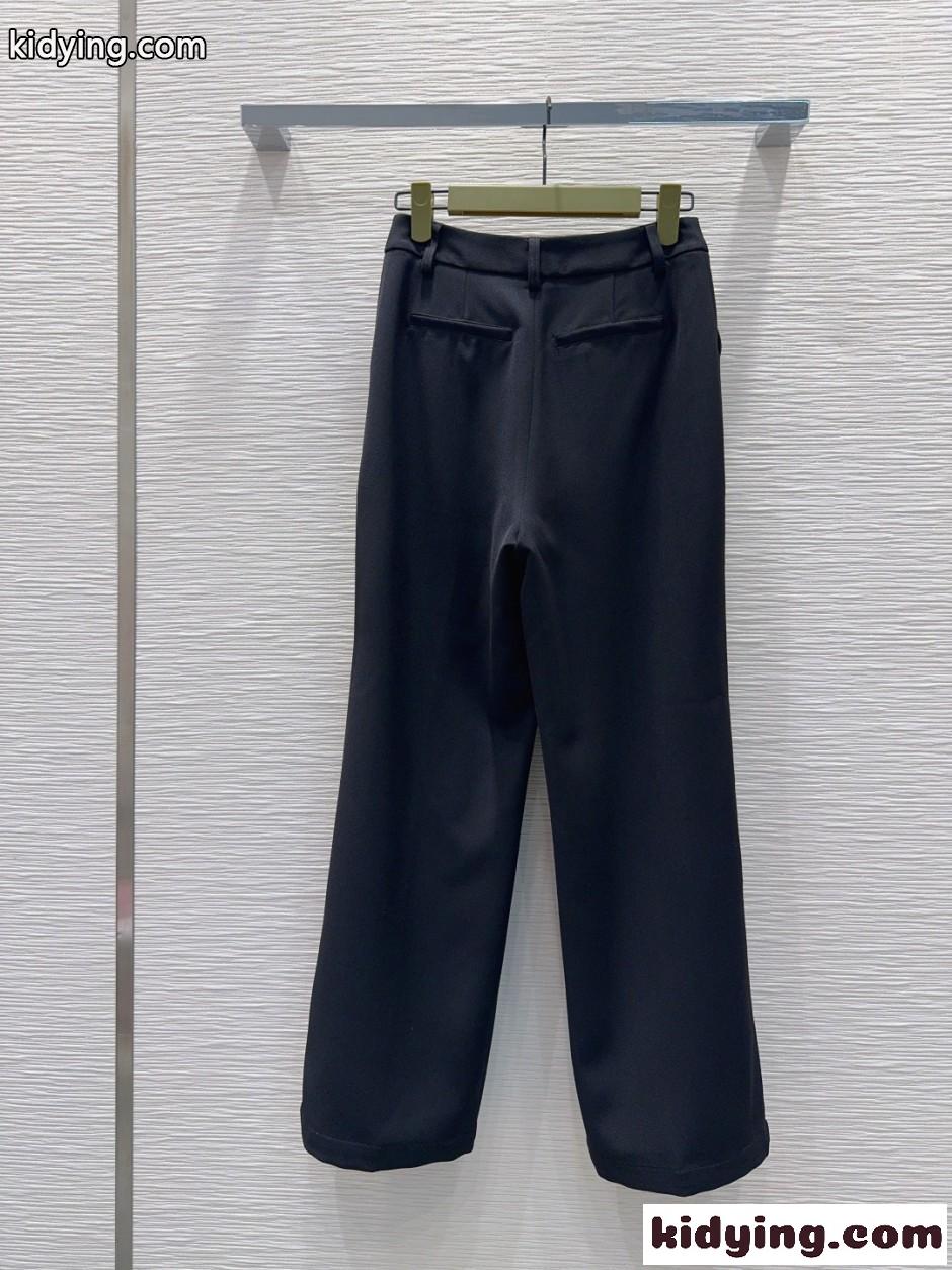 洗練された ダブルGボタン付き トラウザーズ グッチ スラックス コピー ブラック-5