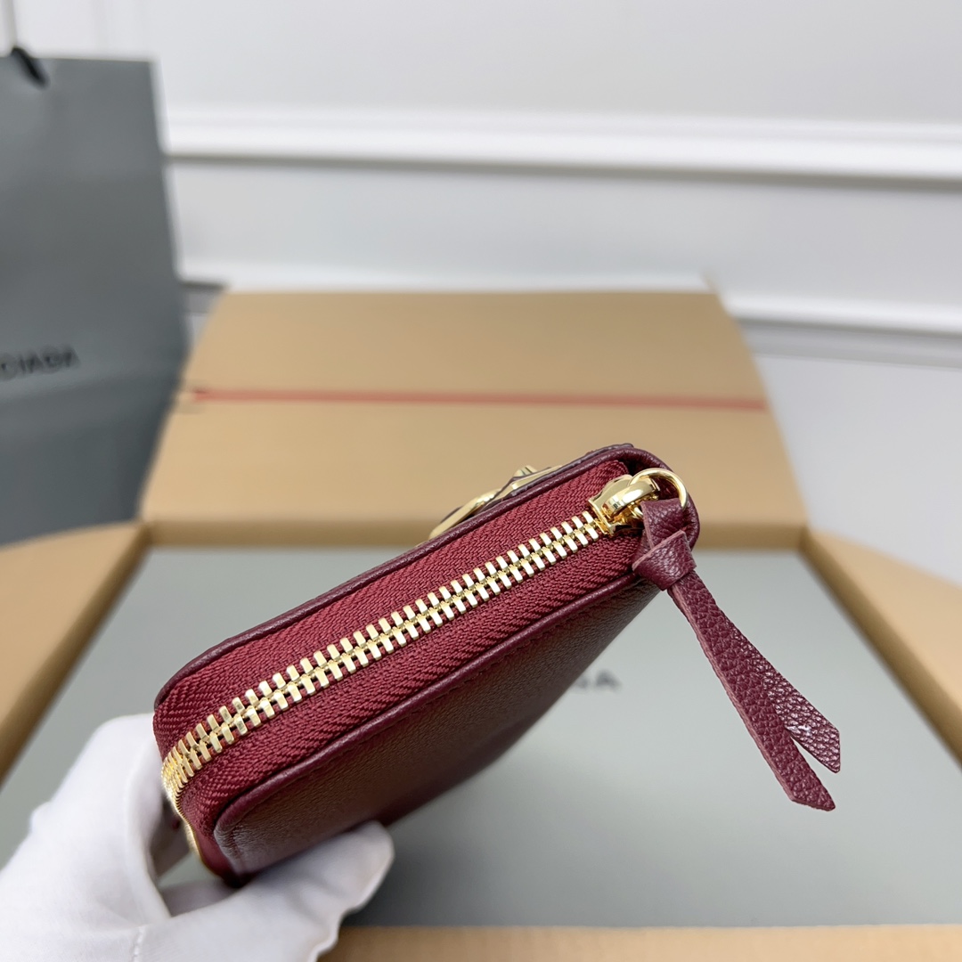 定番 ラウンドファスナー 長財布 バレンシアガ 財布 コピー ワイン-2