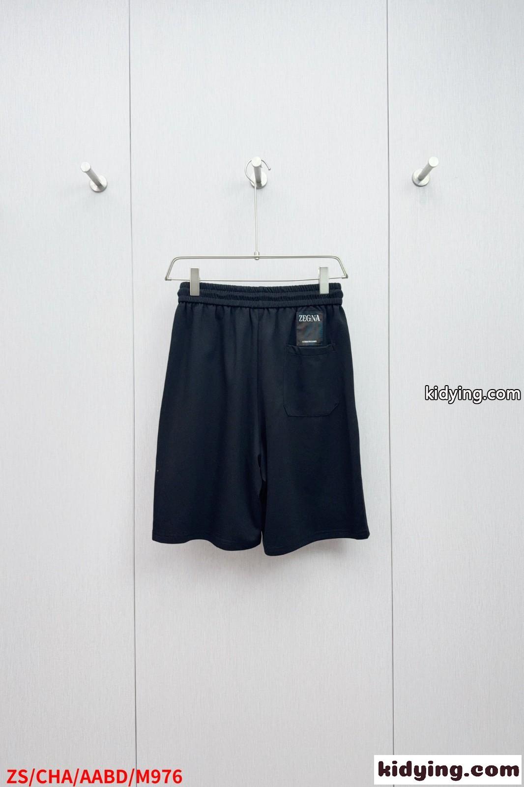 エルメネジルド・ゼニア パンツ 偽物 定番 カジュアル ショートパンツ コットン ブラック-1