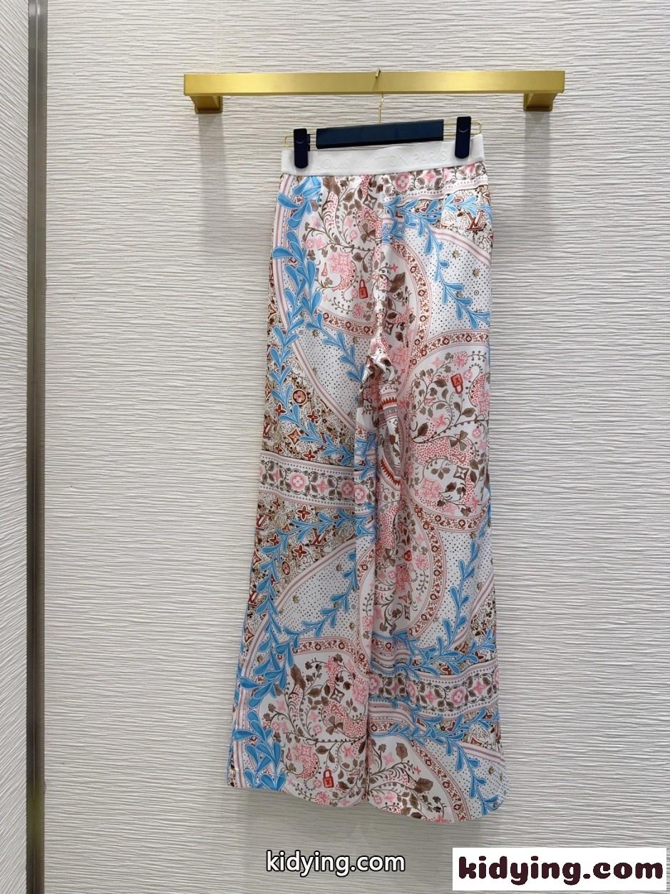 総柄プリント ワイドパンツ ルイヴィトン パンツ 偽物 レディース-4