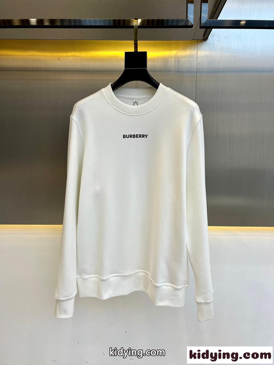 バーバリー Tシャツ コピー 定番 プリント クルーネック コットン スウェットシャツ ホワイト-1