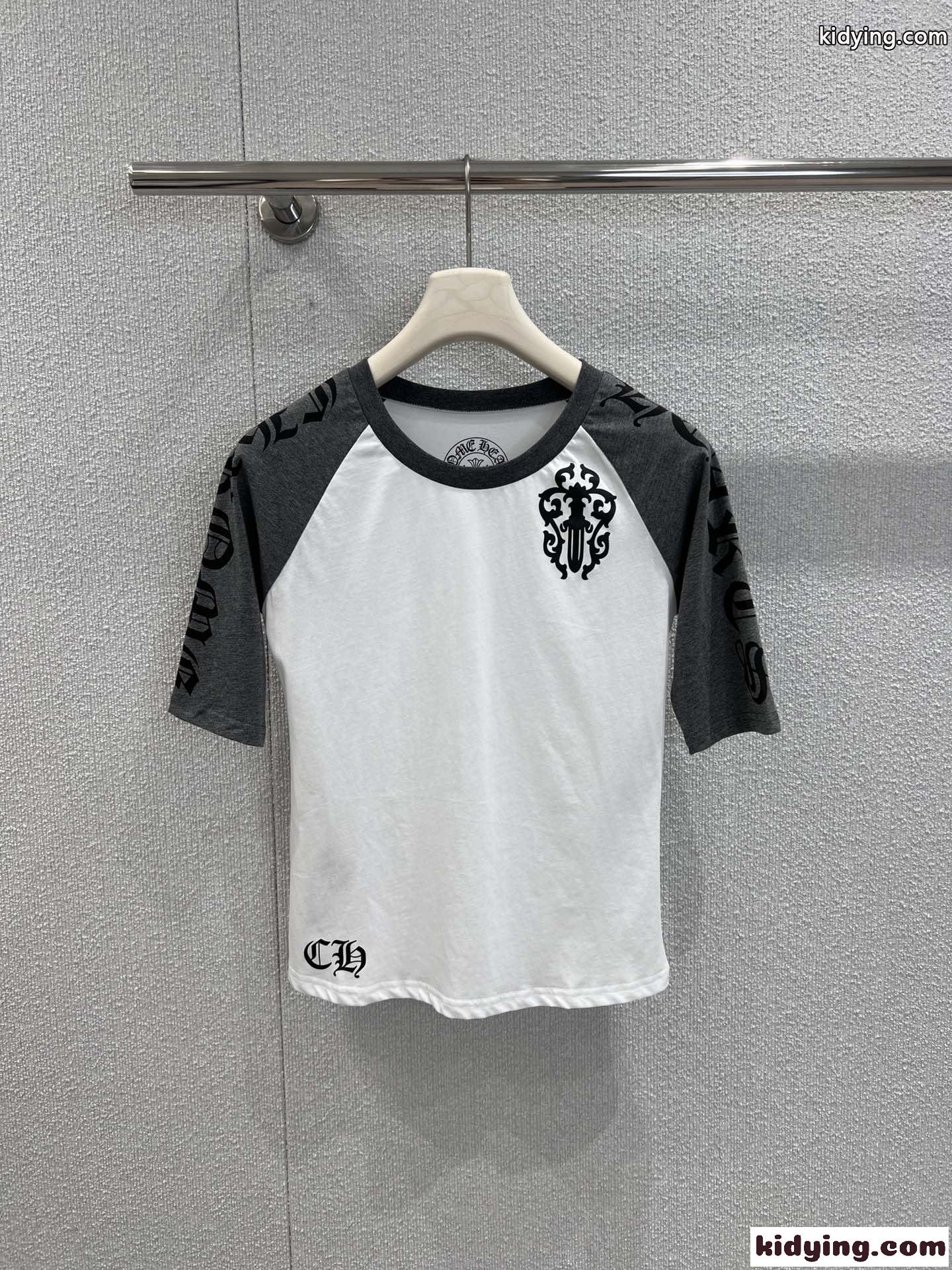 バイカラー ラグランスリーブTシャツ クロムハーツ Tシャツ 偽物 コットン-1