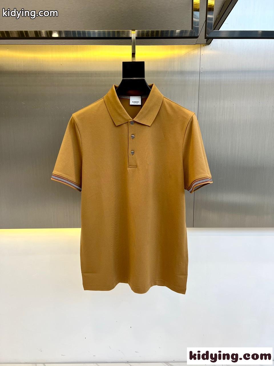 シンプル バーバリー Tシャツ コピー コットンピケ 半袖 ポロシャツ ブラウン-0