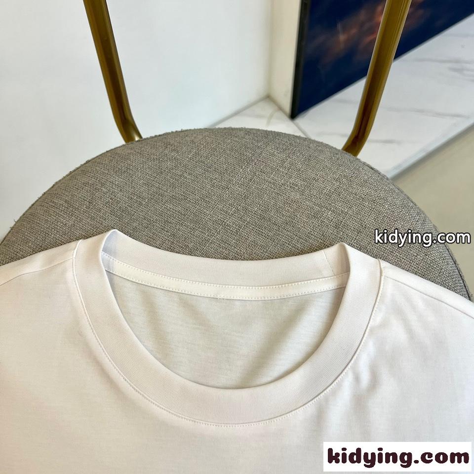 快適 シルケットコットン 刺繍入り グッチ Tシャツ コピー 半袖Tシャツ ホワイト-2