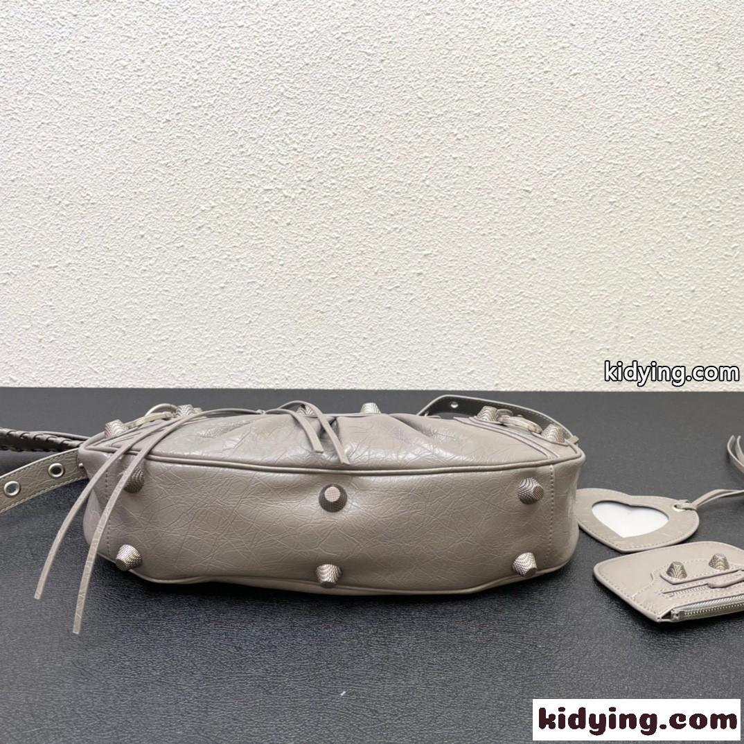 定番 人気 LE CAGOLE バレンシアガ バック コピー レザー ショルダーバッグ グレー-4