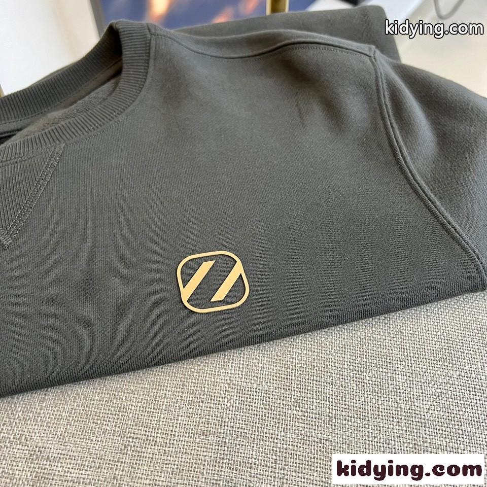 定番 合わせやすい スウェットシャツ エルメネジルド・ゼニア Tシャツ コピー グレー-2