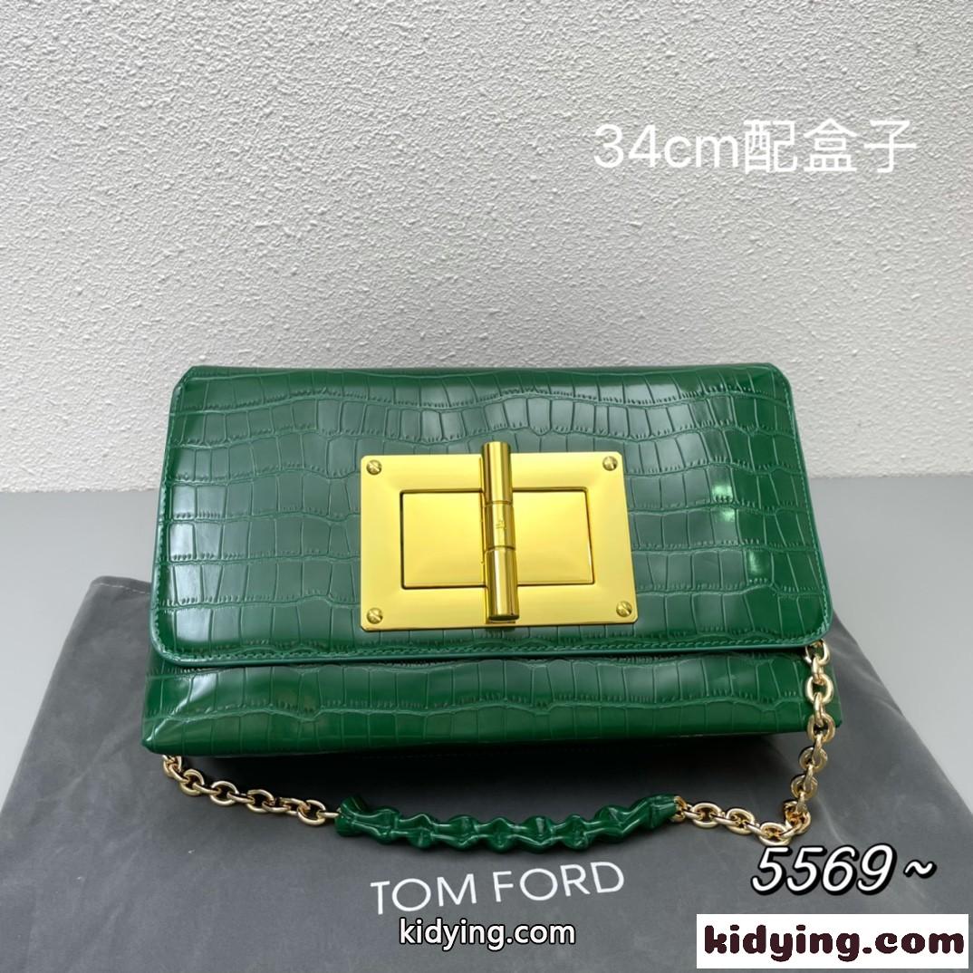 高級感 クロコエンボス レザー トムフォード バッグ コピー レディース 人気 チェーン ショルダーバッグ-0