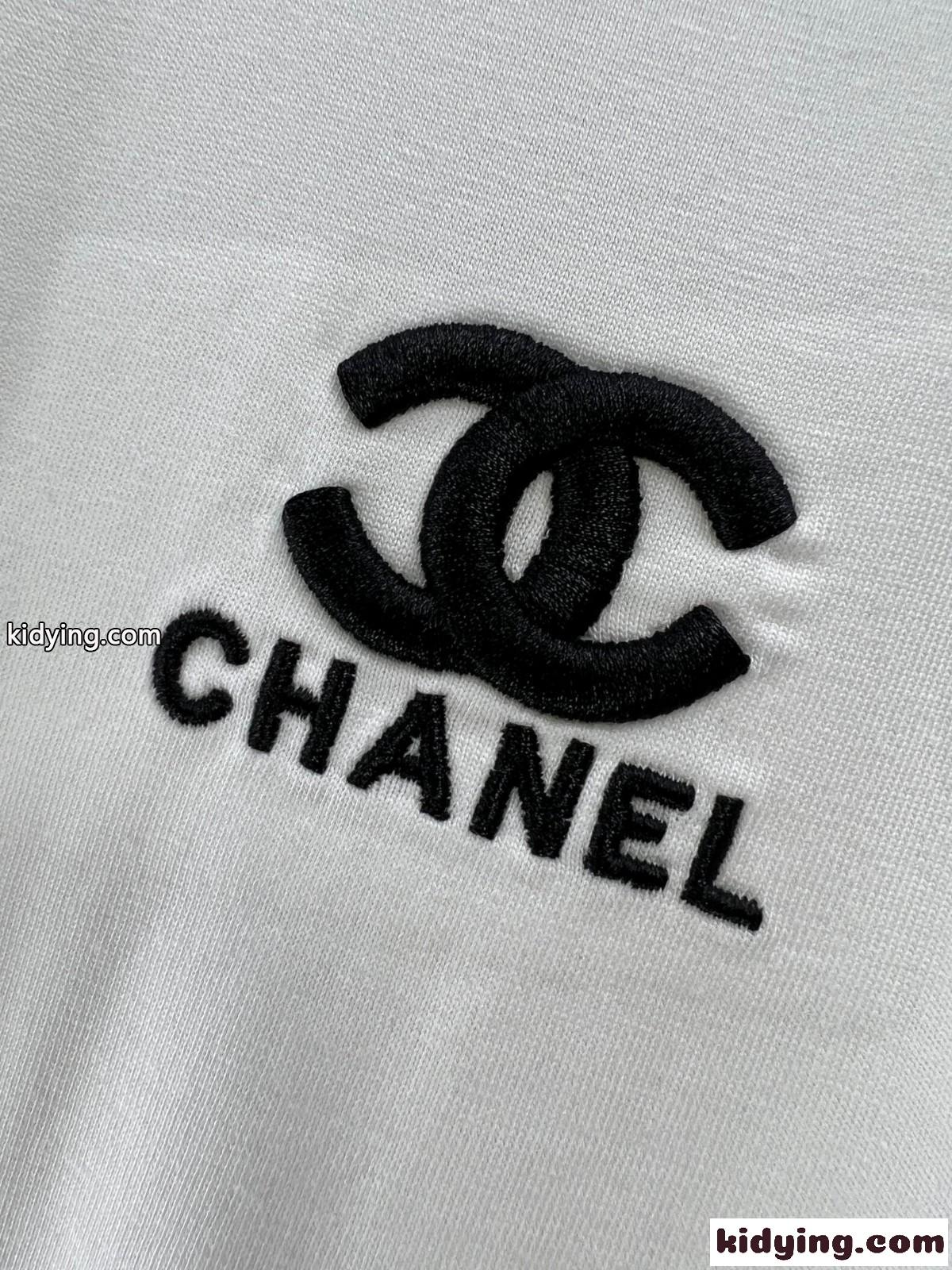 シャネル Tシャツ 偽物 シンプル クルーネック コットン 長袖Tシャツ ホワイト-2