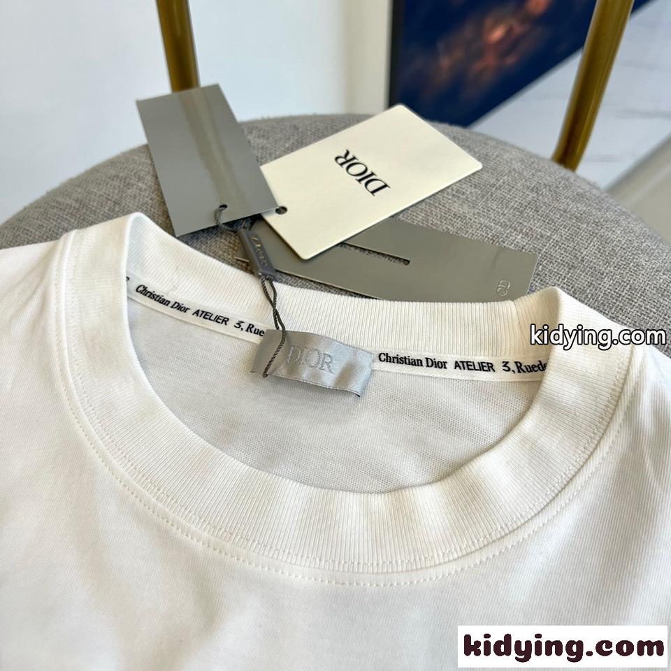 春夏 定番 刺繍 クリスチャン・ディオール Tシャツ コピー クルーネック ユニセックス-2