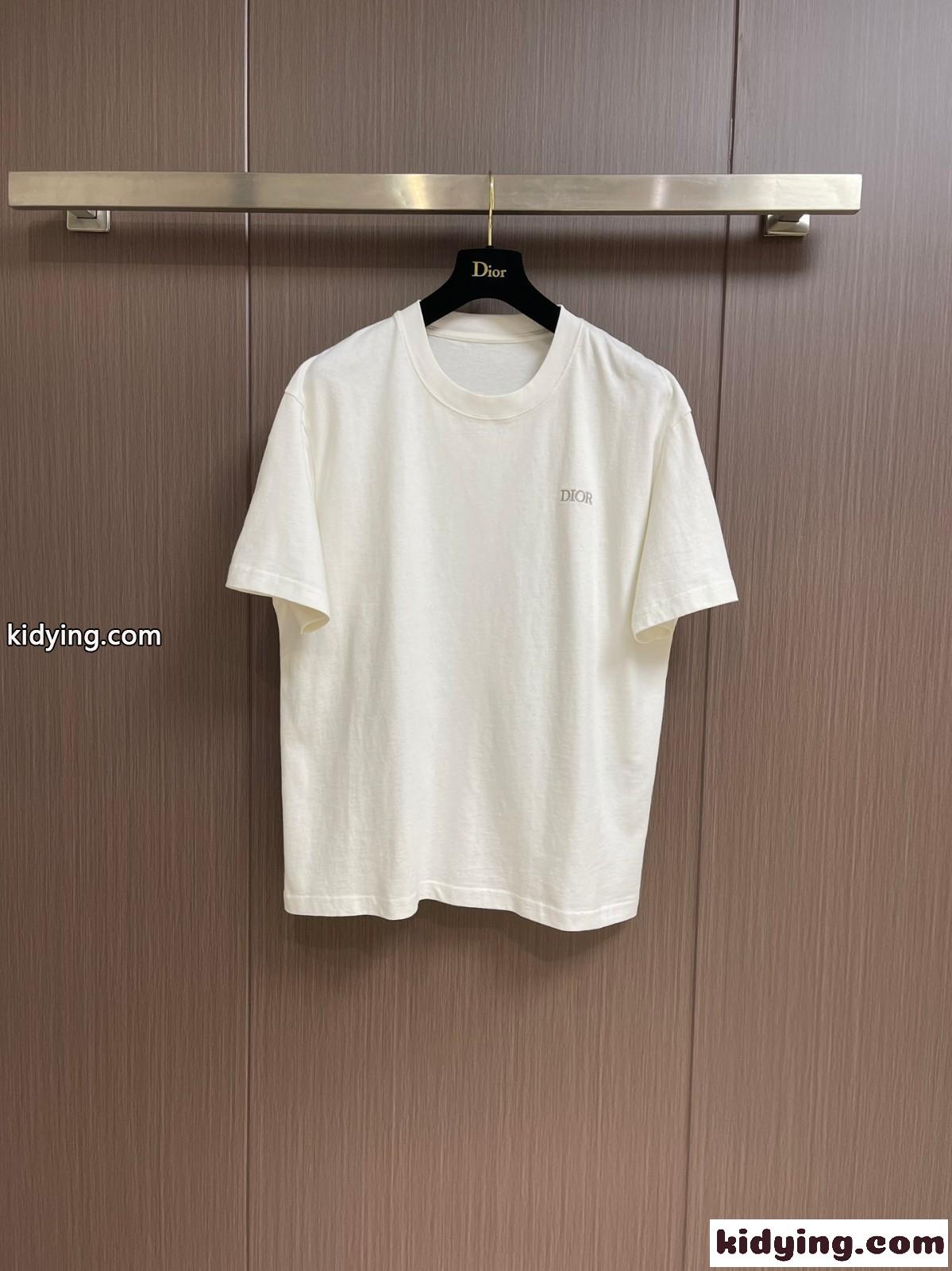 クリスチャン・ディオール Tシャツ コピー シンプル ロゴ入り 半袖Tシャツ ホワイト-0