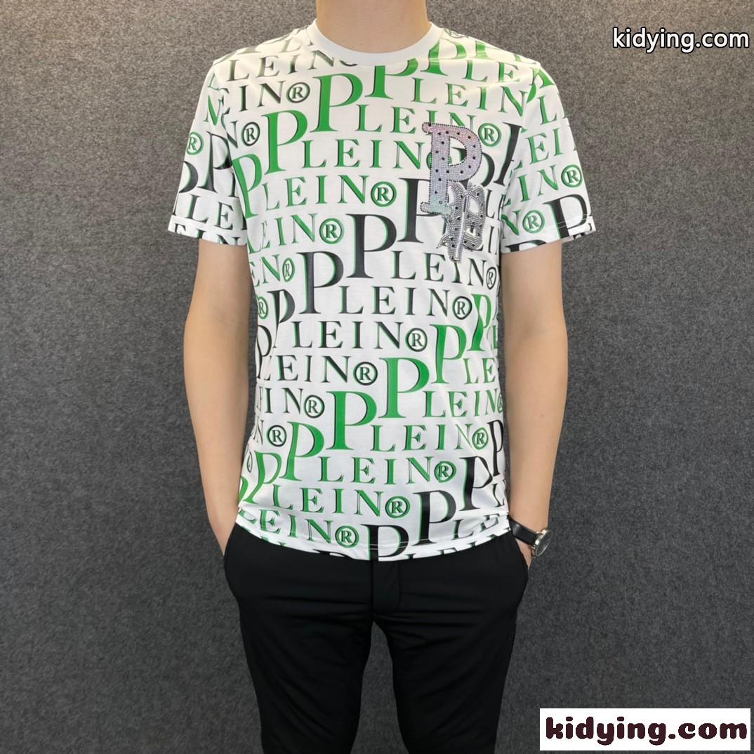ロゴプリント クルーネック フィリッププレイン 半袖Tシャツ コピー 着心地いい メンズ 春夏 人気 トップス-0