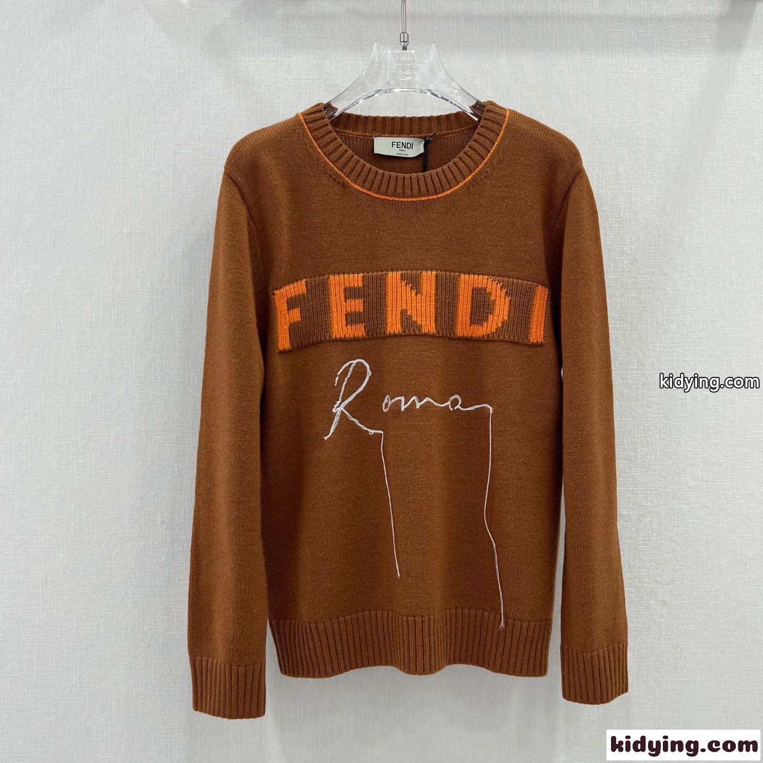 フェンディ セーター コピー シンプル 可愛い クルーネック 長袖 レディース ファッション-2