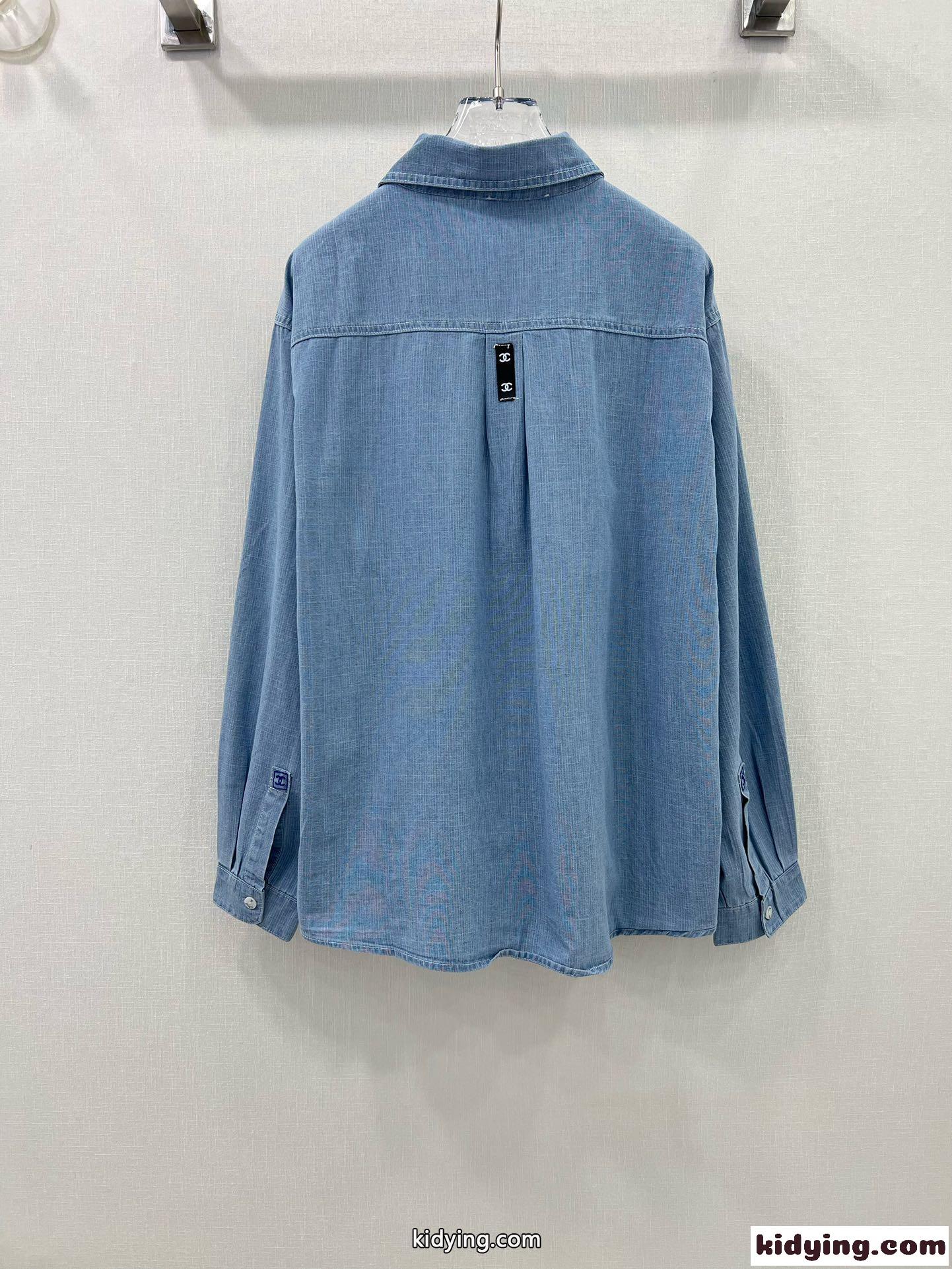 カジュアル 合わせやすい デニム トップス シャネル シャツ 偽物 レディース-3