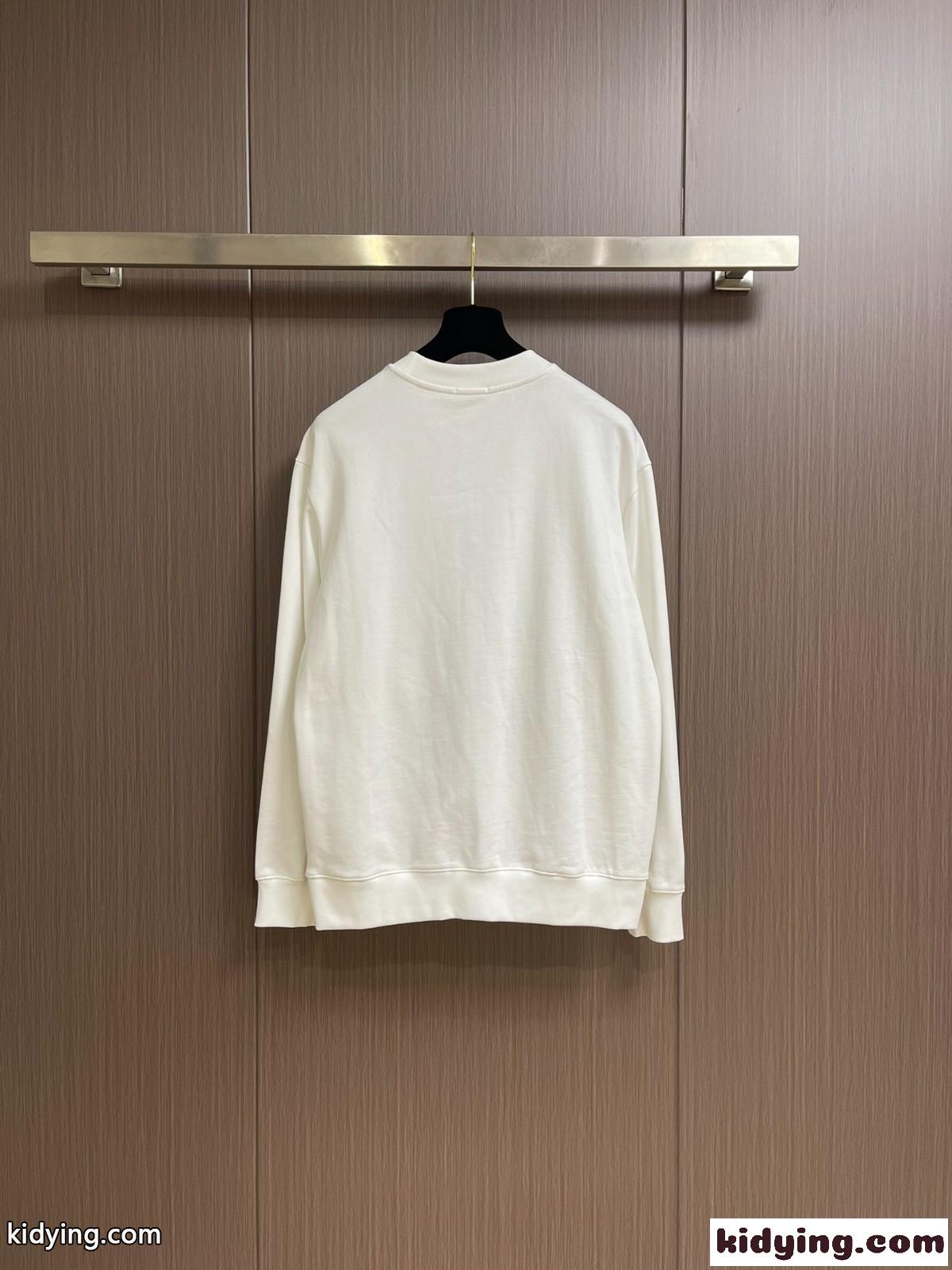 ユニセックス コットン スウェットシャツ ロエベ Tシャツ コピー ホワイト-1